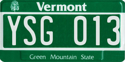 VT license plate YSG013