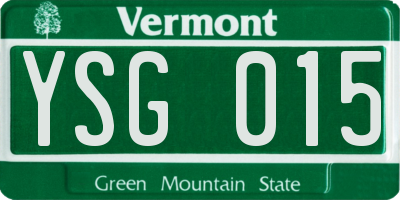 VT license plate YSG015