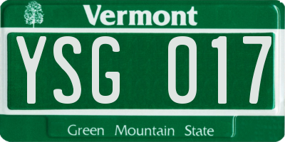 VT license plate YSG017