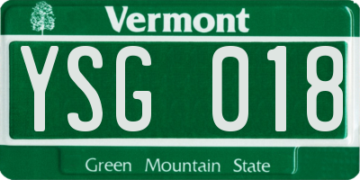 VT license plate YSG018