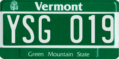 VT license plate YSG019