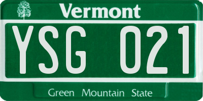 VT license plate YSG021