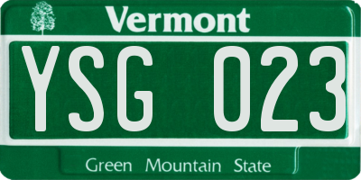 VT license plate YSG023
