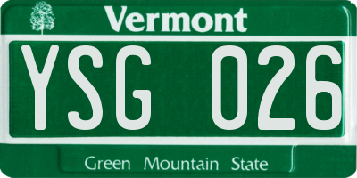 VT license plate YSG026