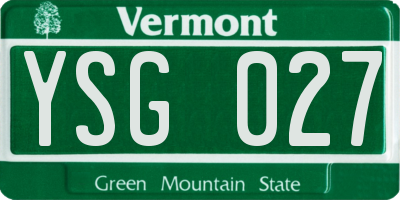 VT license plate YSG027