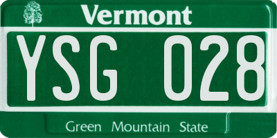 VT license plate YSG028