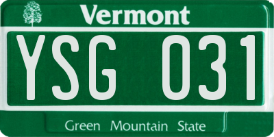 VT license plate YSG031