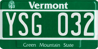 VT license plate YSG032