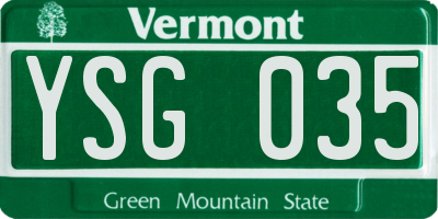 VT license plate YSG035