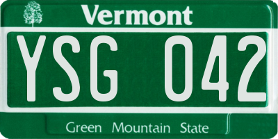 VT license plate YSG042