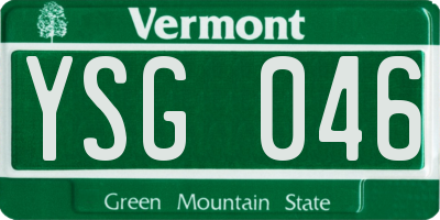 VT license plate YSG046