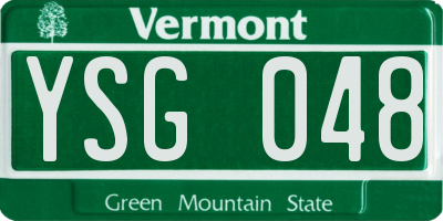 VT license plate YSG048