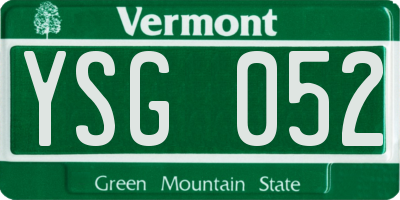 VT license plate YSG052