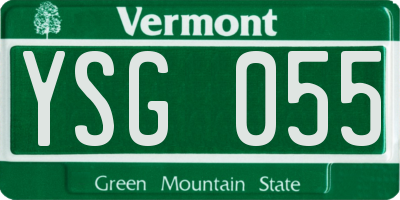 VT license plate YSG055