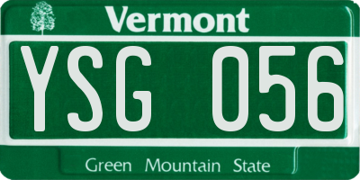 VT license plate YSG056
