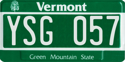 VT license plate YSG057