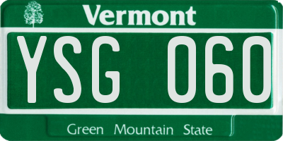 VT license plate YSG060