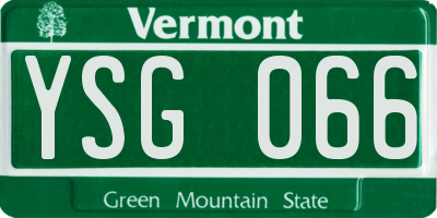 VT license plate YSG066