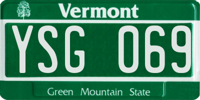 VT license plate YSG069