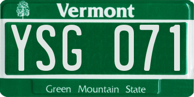 VT license plate YSG071