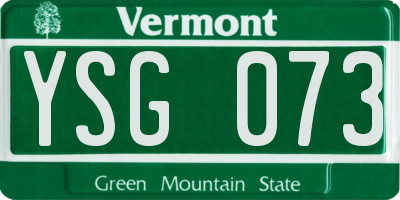 VT license plate YSG073