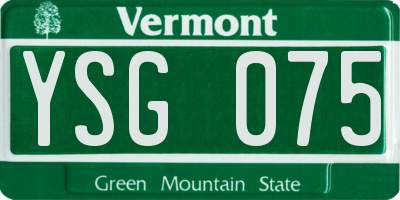 VT license plate YSG075