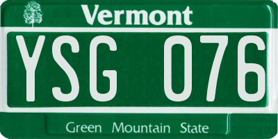 VT license plate YSG076