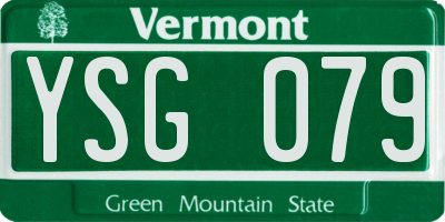 VT license plate YSG079