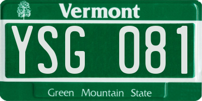 VT license plate YSG081