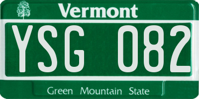 VT license plate YSG082