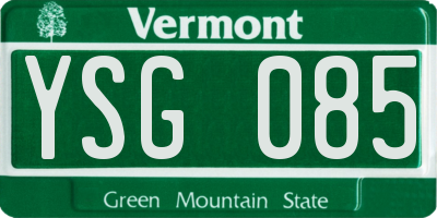 VT license plate YSG085