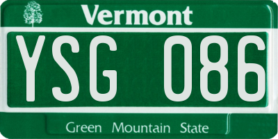 VT license plate YSG086