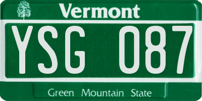 VT license plate YSG087