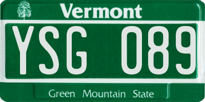 VT license plate YSG089