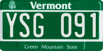 VT license plate YSG091