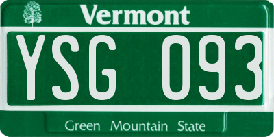 VT license plate YSG093