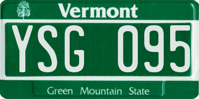 VT license plate YSG095