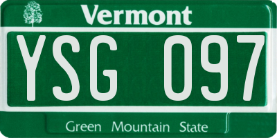 VT license plate YSG097