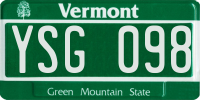 VT license plate YSG098