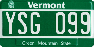 VT license plate YSG099