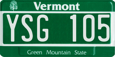 VT license plate YSG105