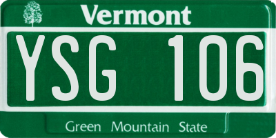 VT license plate YSG106