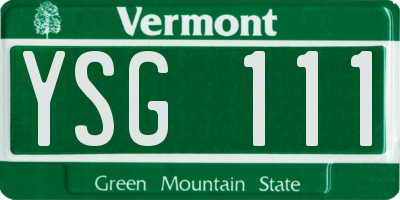VT license plate YSG111