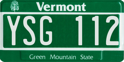 VT license plate YSG112