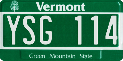 VT license plate YSG114
