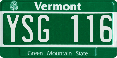 VT license plate YSG116