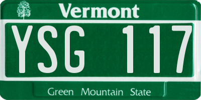 VT license plate YSG117