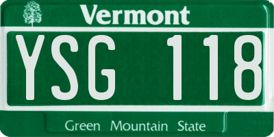 VT license plate YSG118