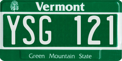 VT license plate YSG121