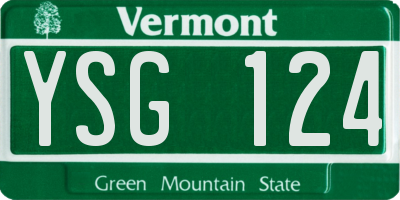 VT license plate YSG124